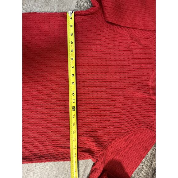 Jeanne Pierre Women’s 1X Red Cable Knit Turtleneck Sweater Plus Size Pullover - Picture 5 of 6